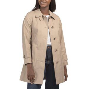 SAM EDELMAN Sand Classic Collar Trench Coat With Removable Belt